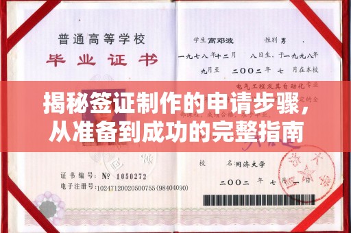 江川揭秘签证制作的申请步骤，从准备到成功的完整指南